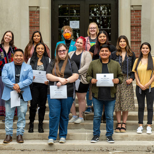 Twelve ѨƵ students inducted into the Tri-Alpha Honor Society in 2022.